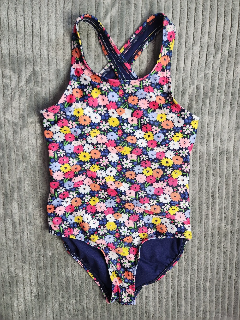 GAP Kids Floral One-Piece Swimsuit - Navy Multicolor youth S